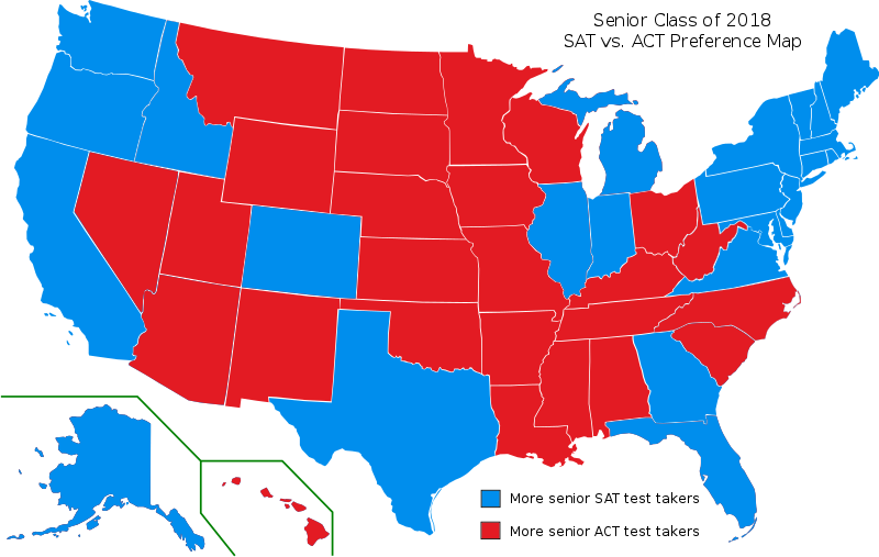 SAT/ACT preference map