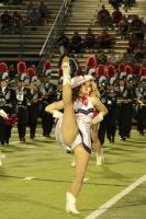 Maeve Spiegell, Senior, Shows off her flashy high-kicks to support breasts cancer awareness. 