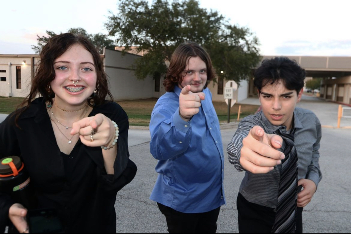 Left to right, Liz Kaufman(10), Logan Beyer(11), and Abram Garza(10)